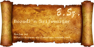 Bozsán Szilveszter névjegykártya