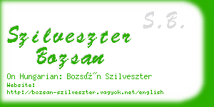 szilveszter bozsan business card